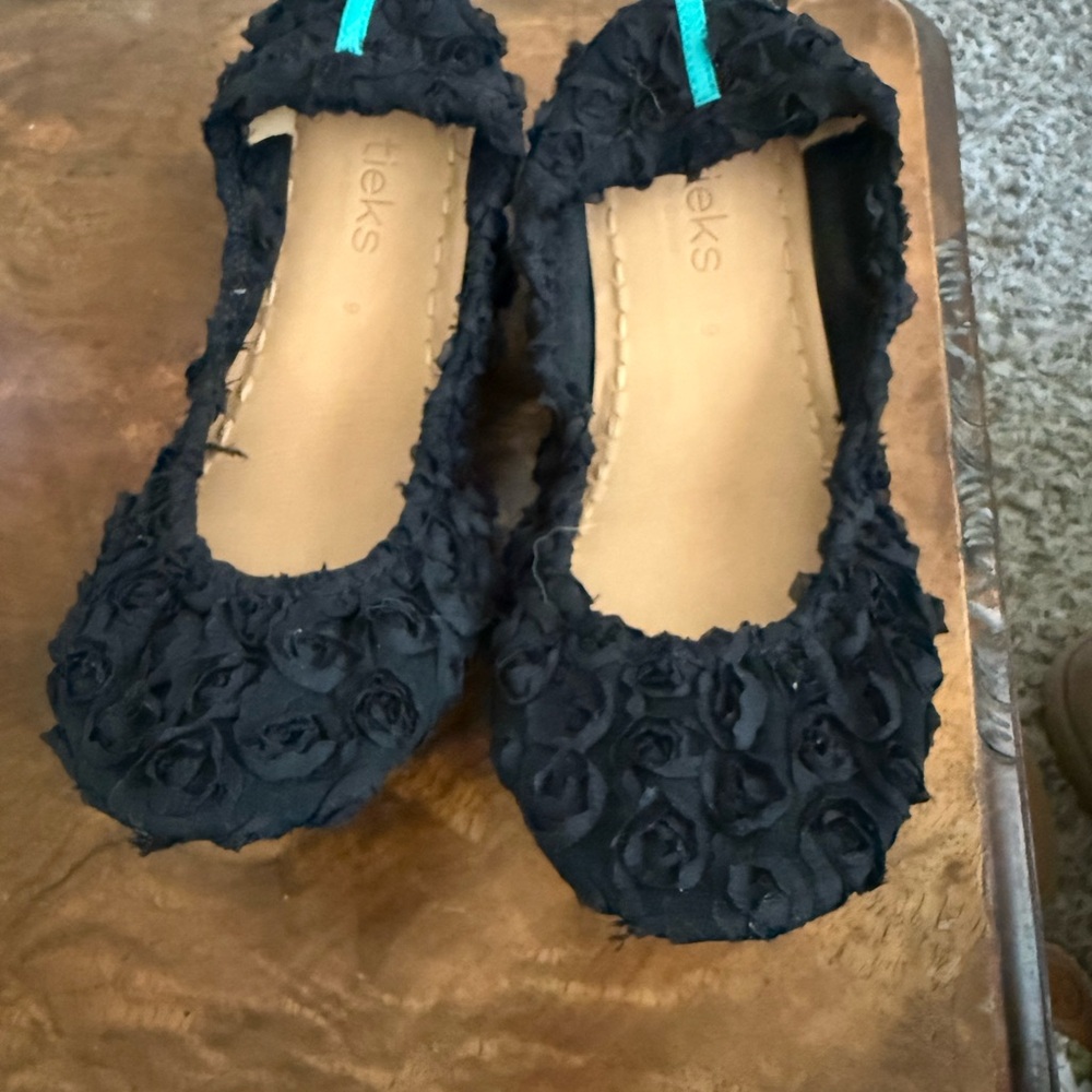 Tieks Black Rose Flats